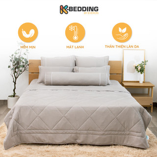 Bộ ga giường chần bông K-Bedding by Everon chất vải Ice-tencel thoáng mát, kháng khuẩn KNTS401&405