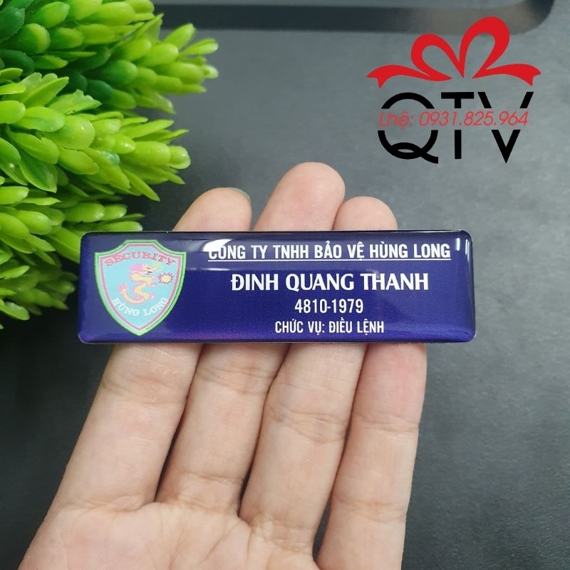 Bảng tên nhân viên bảo vệ - In theo yêu cầu kích thước 70x20mm