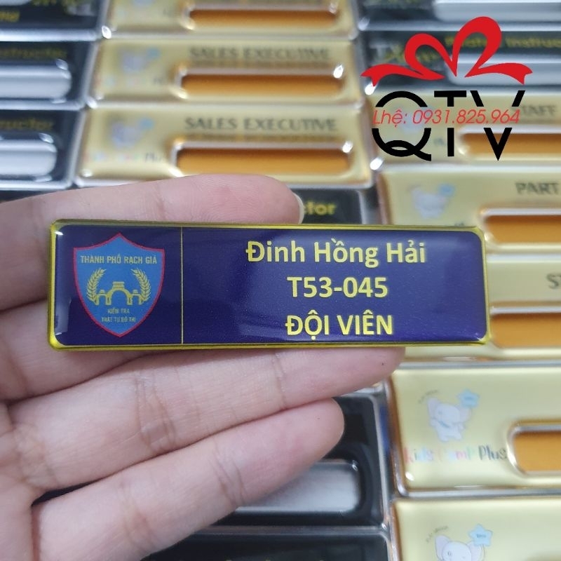 Bảng tên nhân viên bảo vệ - In theo yêu cầu kích thước 70x20mm