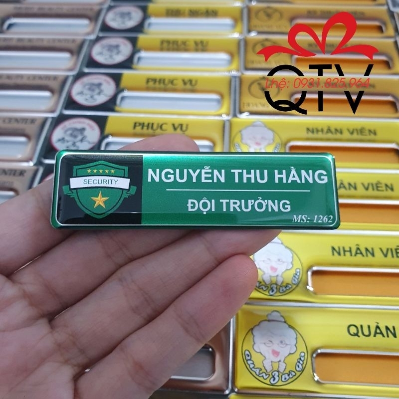 Bảng tên nhân viên bảo vệ - In theo yêu cầu kích thước 70x20mm