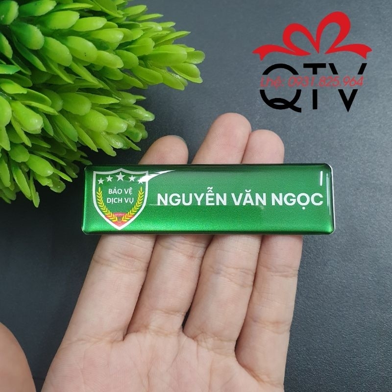 Bảng tên nhân viên bảo vệ - In theo yêu cầu kích thước 70x20mm