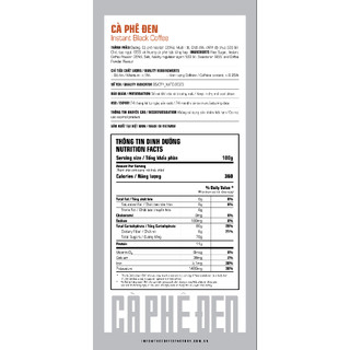 Cà phê đen hòa tan The Coffee Factory (Hộp 15 gói x 16g)