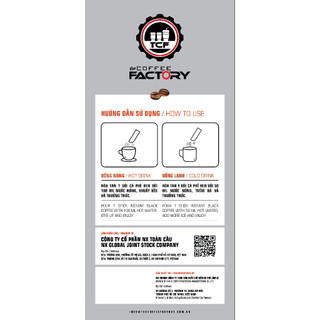 Cà phê đen hòa tan The Coffee Factory (Hộp 15 gói x 16g)
