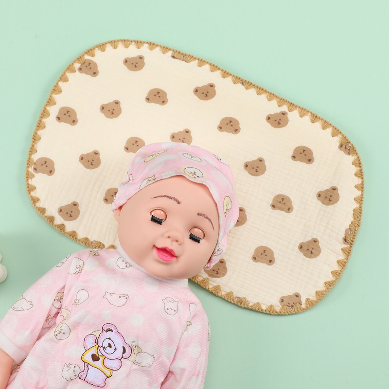 Gối xô cho bé gối dành cho trẻ sơ sinh Ếch xanh kids mềm mại thấm thút mồ hôi