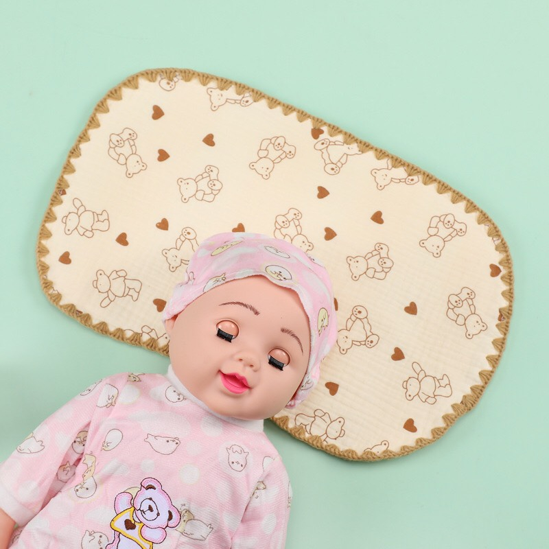 Gối xô cho bé gối dành cho trẻ sơ sinh Ếch xanh kids mềm mại thấm thút mồ hôi