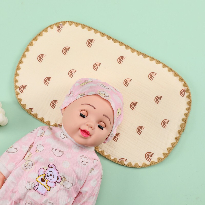 Gối xô cho bé gối dành cho trẻ sơ sinh Ếch xanh kids mềm mại thấm thút mồ hôi