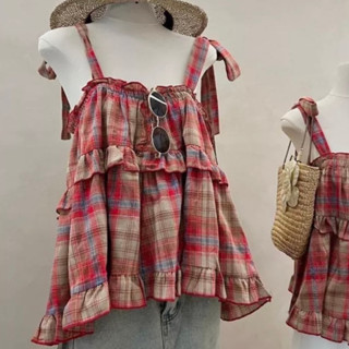 ÁO DÂY CARO BABYDOLL XINH MỚI B700