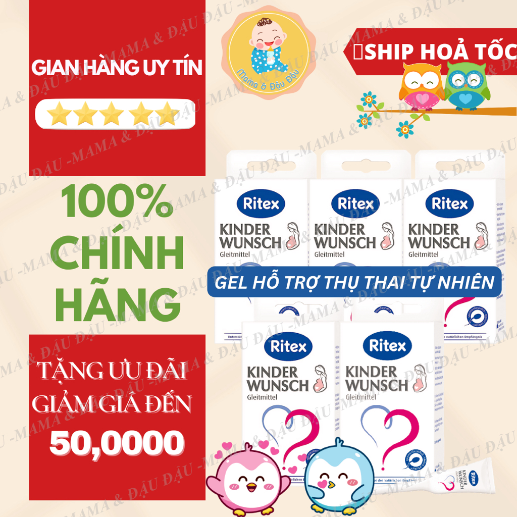 [Date 2027][Chính Hãng][Đức] Gel tạo môi trường dễ thụ thai RITEX KINDERWUNSCH hỗ trợ thụ thai tự nhiên