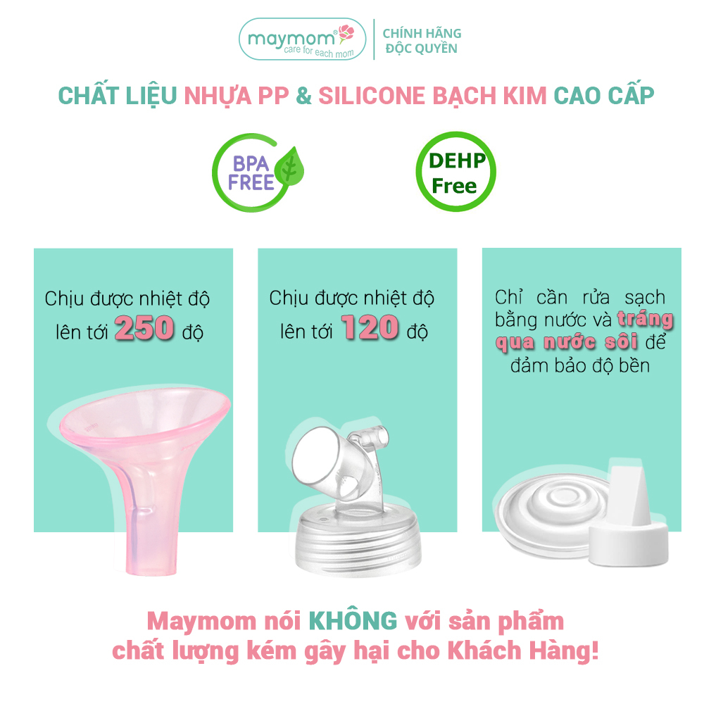 Phụ Kiện Hút Sữa Phễu Silicone Thương Hiệu Mama's Choice - Maymom, Dùng Bình Cổ Rộng Cho Máy Spectra, Avent, Fazt