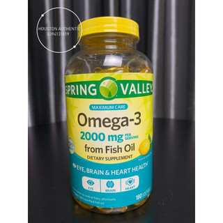 Viên uống dầu cá hương chanh Spring Valley Omega 3 2000mg 180 viên _ Livestream tại Mỹ