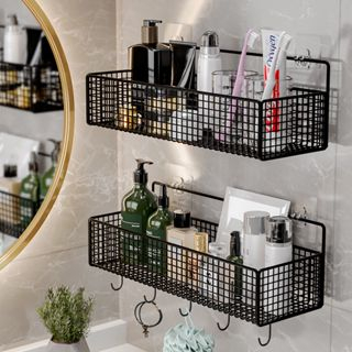 Kệ Lưới Đựng Đồ Hình Chữ Nhật Dán Tường Làm Bằng Chất Liệu Thép Sơn Tĩnh Điện Không Rỉ, Siêu Chắn Chắn và Tiện Lợi