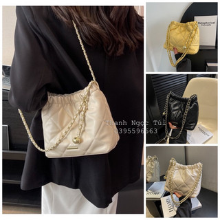 Túi xách nữ trám chuông miệng bo chun hàng nội địa hot trend