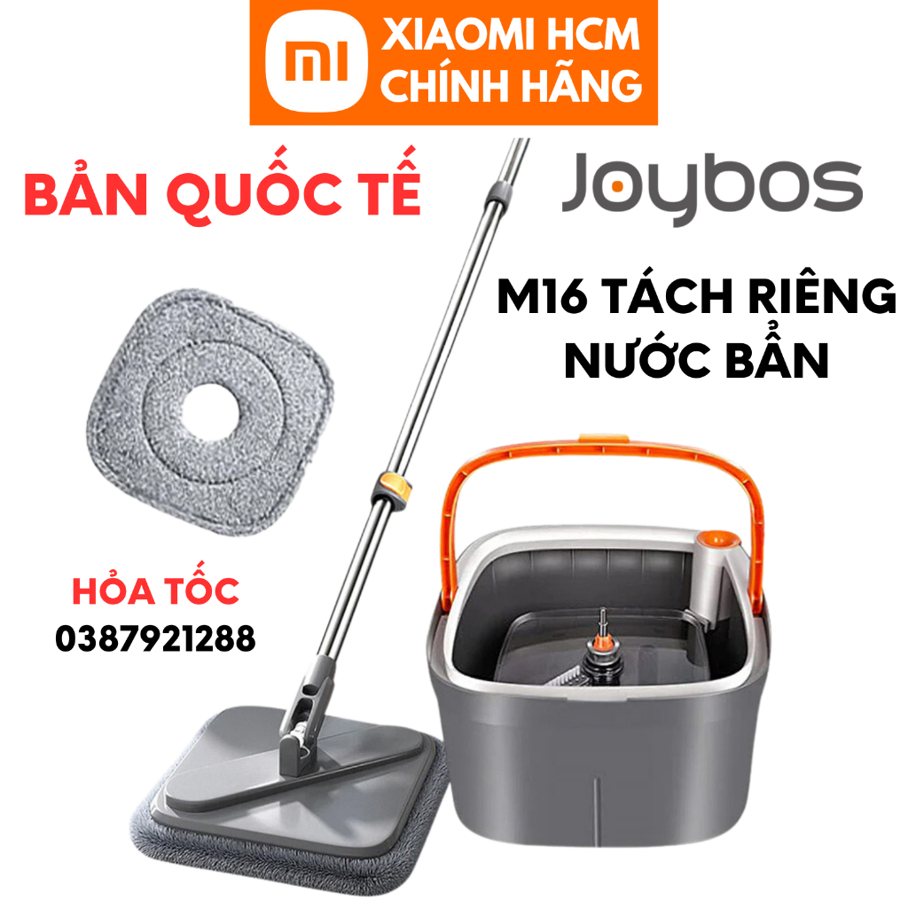 Bộ Cây Lau Nhà 360 Độ Tự Vắt 2 Ngăn Tách Nước Bẩn Thông Minh Xiaomi Joybos M16 Chính Hãng FullBox