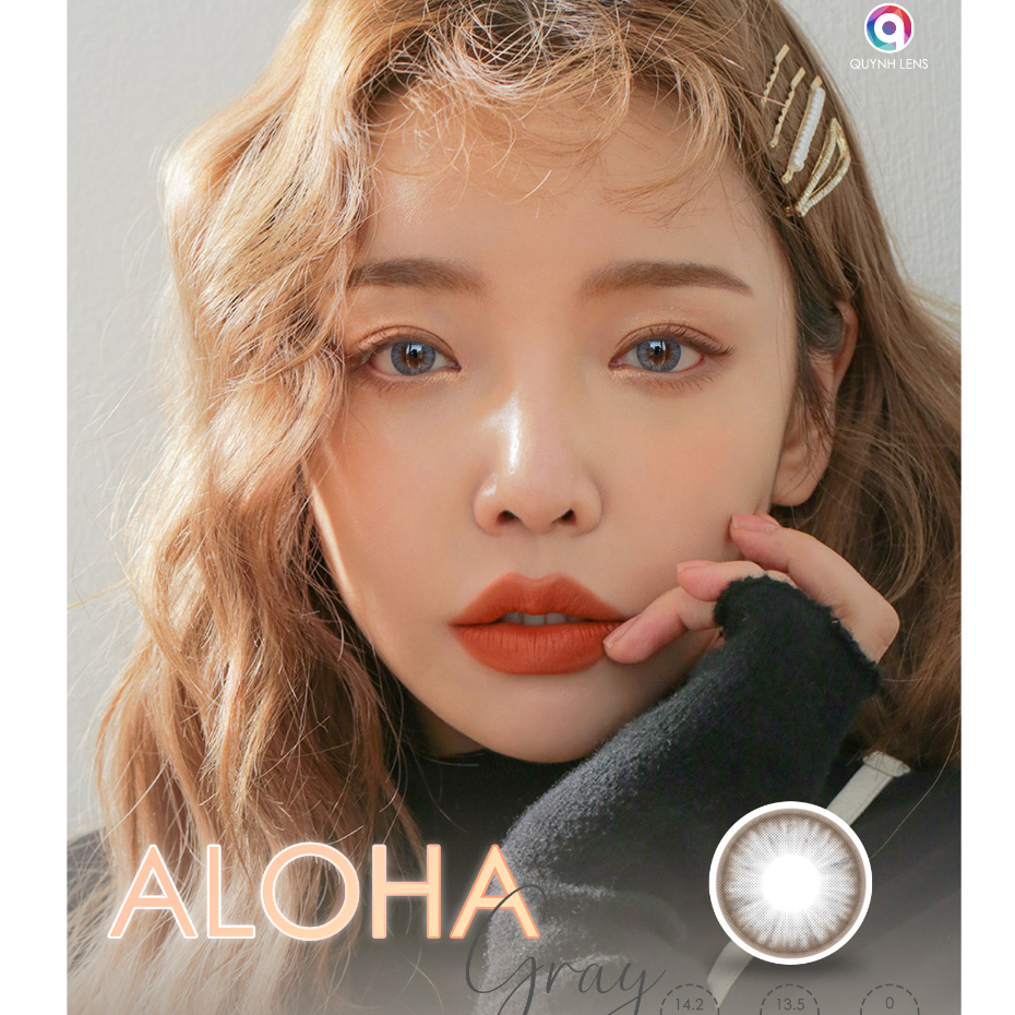 Kính áp tròng QUYNH LENS Aloha Gray 0 độ