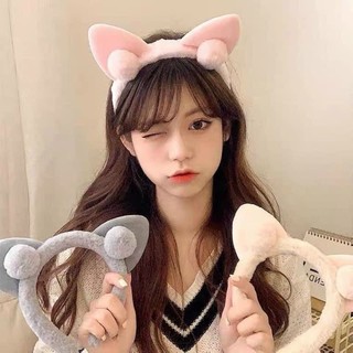Bờm lông tai mèo phối cục bông lông mềm mịn dày dặn ulzzang QC