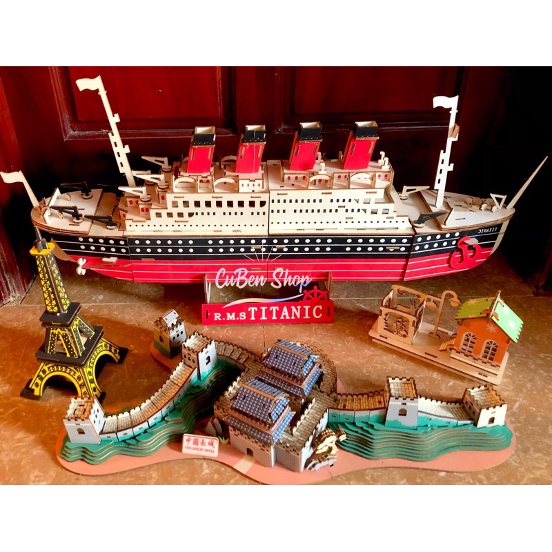 Đồ chơi lắp ráp 3D gỗ - Mô hình Vạn Lý Trường Thành The Great Wall cắt laser