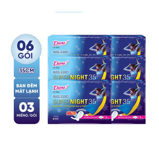 [Chính Hãng] Lốc 6 gói Băng vệ sinh Diana Sensi Cool Fresh Night 35cm 3 miếng/gói