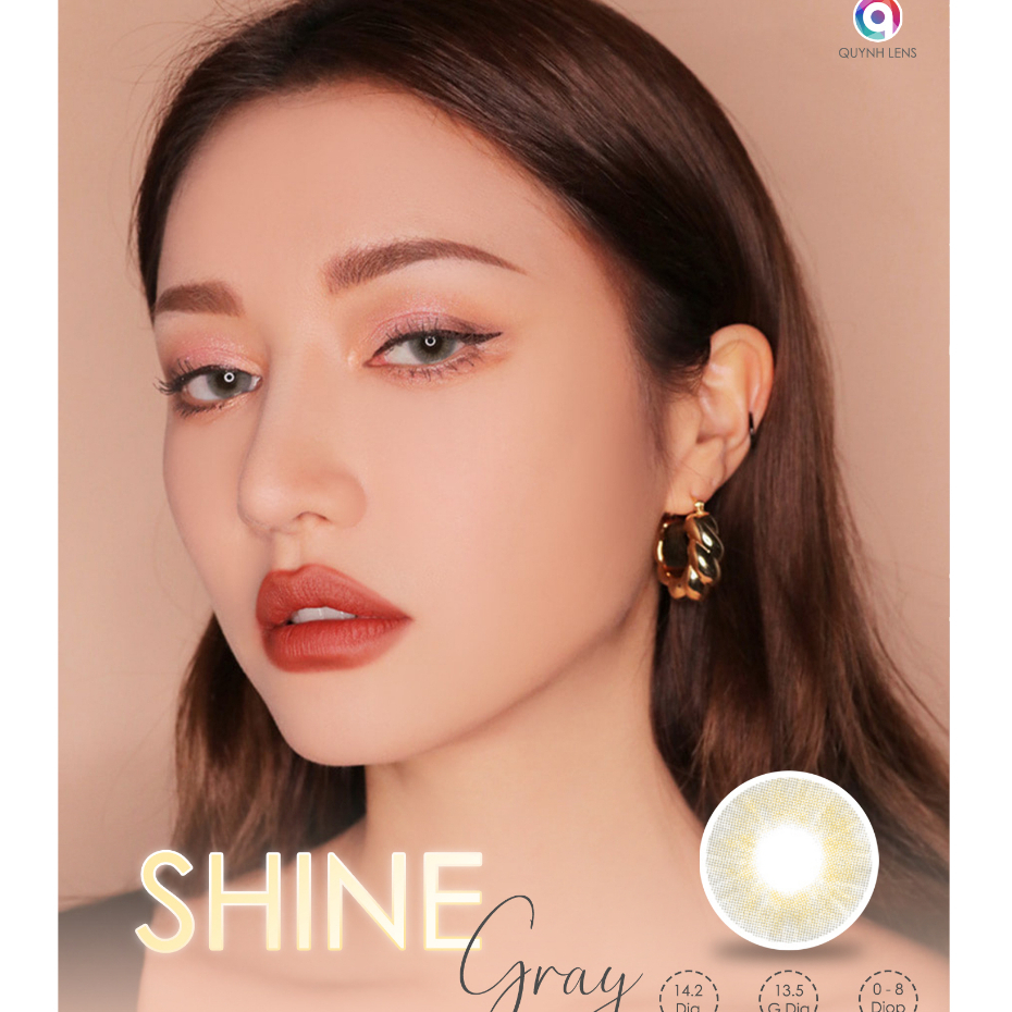 Kính áp tròng QUYNH LENS Shine Gray 0-8 độ (Giá 1 chiếc)