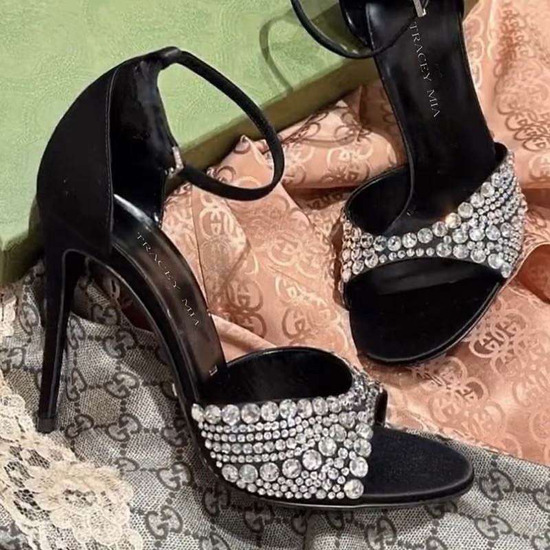 ORDER 🎀 Giày Korea đính đá gót nhọn mảnh 8,5-10cm 33-40