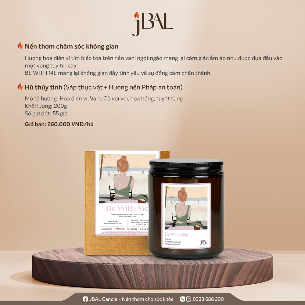 Be With Me - Nến thơm hương hoa Diên Vĩ, Hoa Hồng
