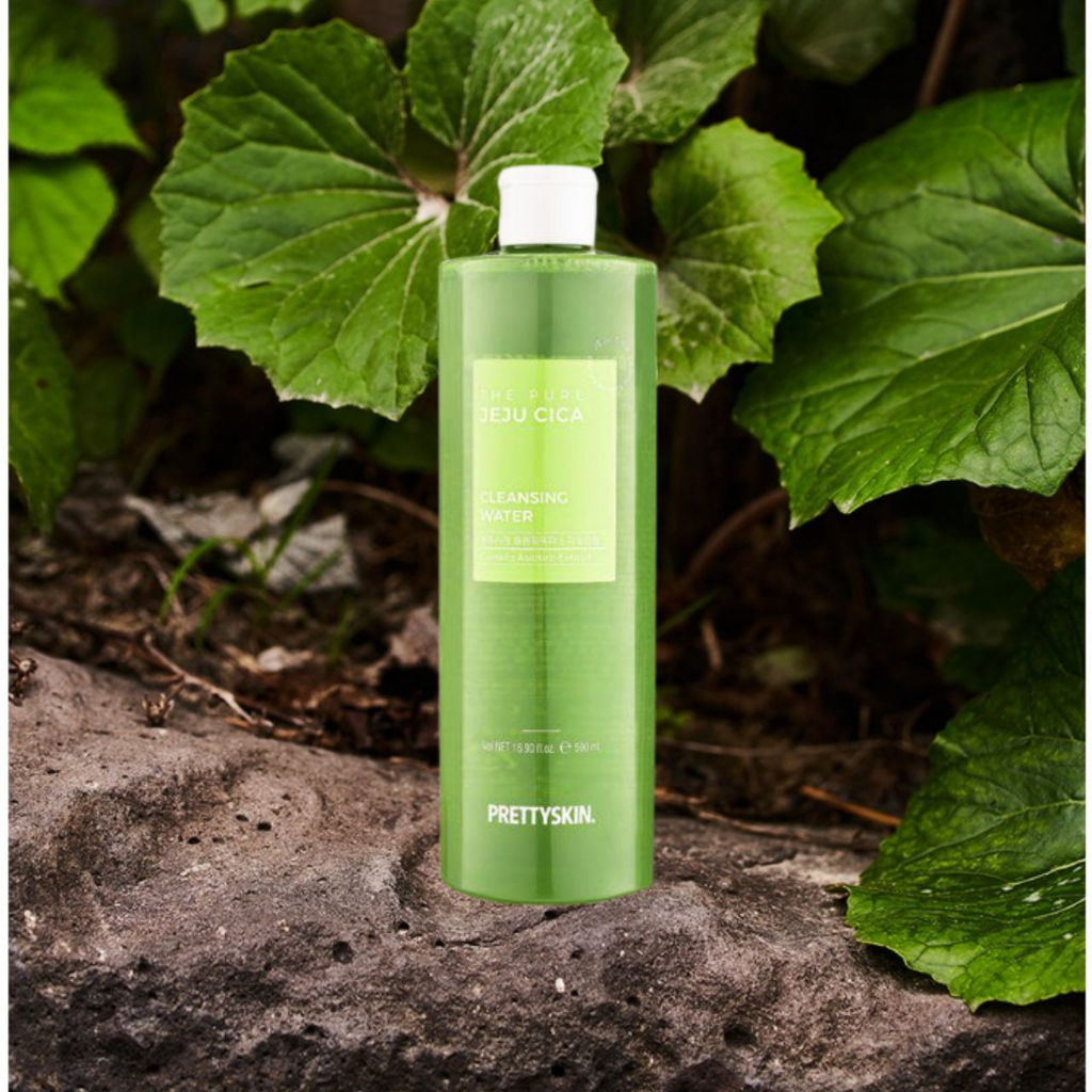 Nước tẩy trang Pretty Skin Cleansing Water -  Ngừa Mụn Rau Má Jeju Cica Prettyskin 500ml