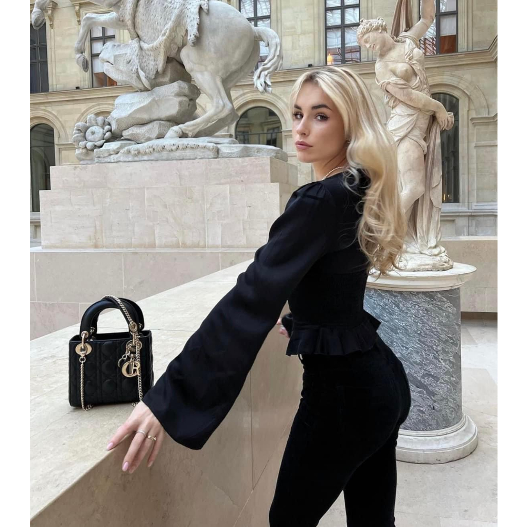 TÚI CD LADY SZ17 DA MỊN TAG BẠC