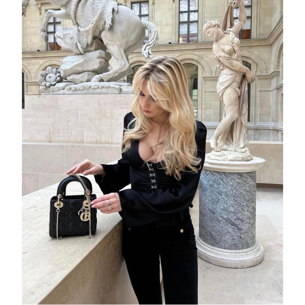 TÚI CD LADY SZ17 DA MỊN TAG BẠC