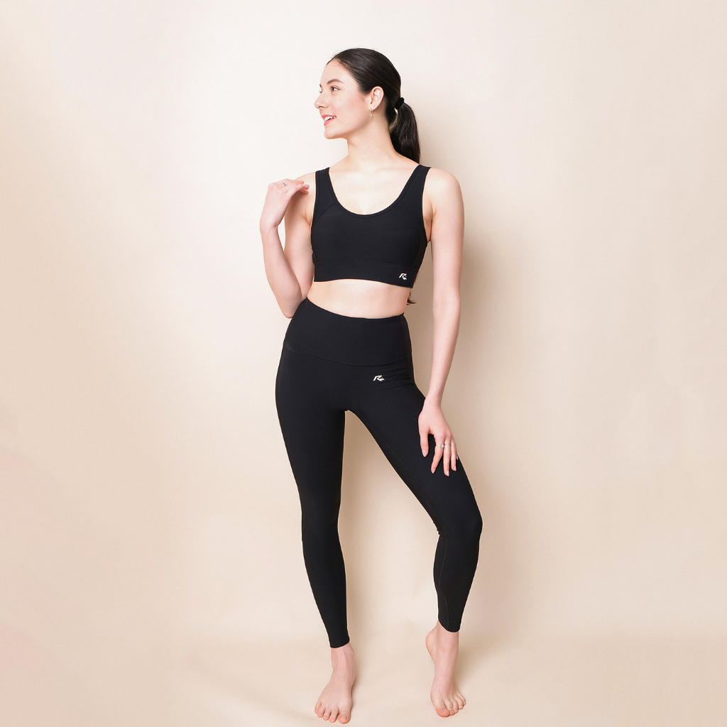 Set đồ tập gym yoga nữ Luxury Ecofriend, áo bra quần legging cạp cao Run Navy 42-69