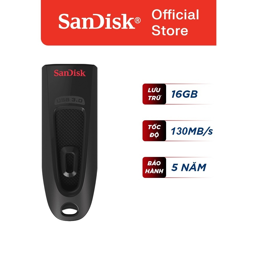 USB SanDisk Ultra CZ48 16GB USB 3.0 Flash Drive tốc độ cao upto 130MB/s