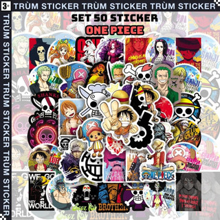 Set 50 stickers, hình dán one piece -game,anime, manga- trang trí, decor laptop, cặp sách - trùm stickers 031
