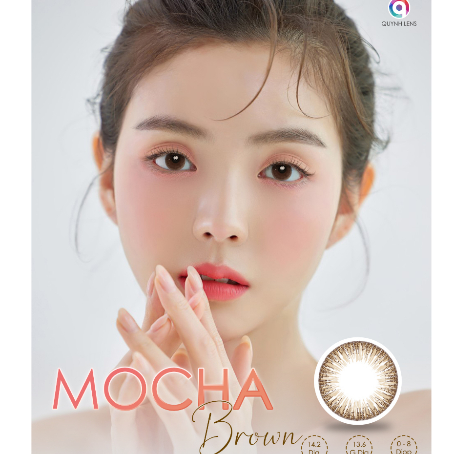 Kính áp tròng QUYNH LENS Mocha Brown 0-8 độ (Giá 1 chiếc)