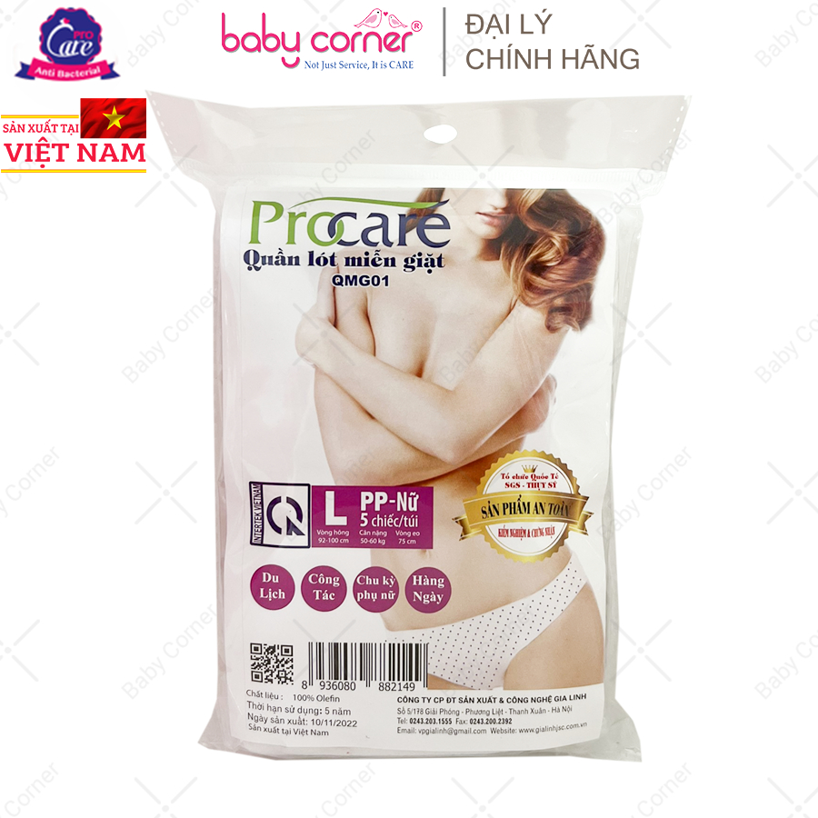 Quần Lót Giấy Miễn Giặt Cao Cấp PP Procare, Gói 5 Cái