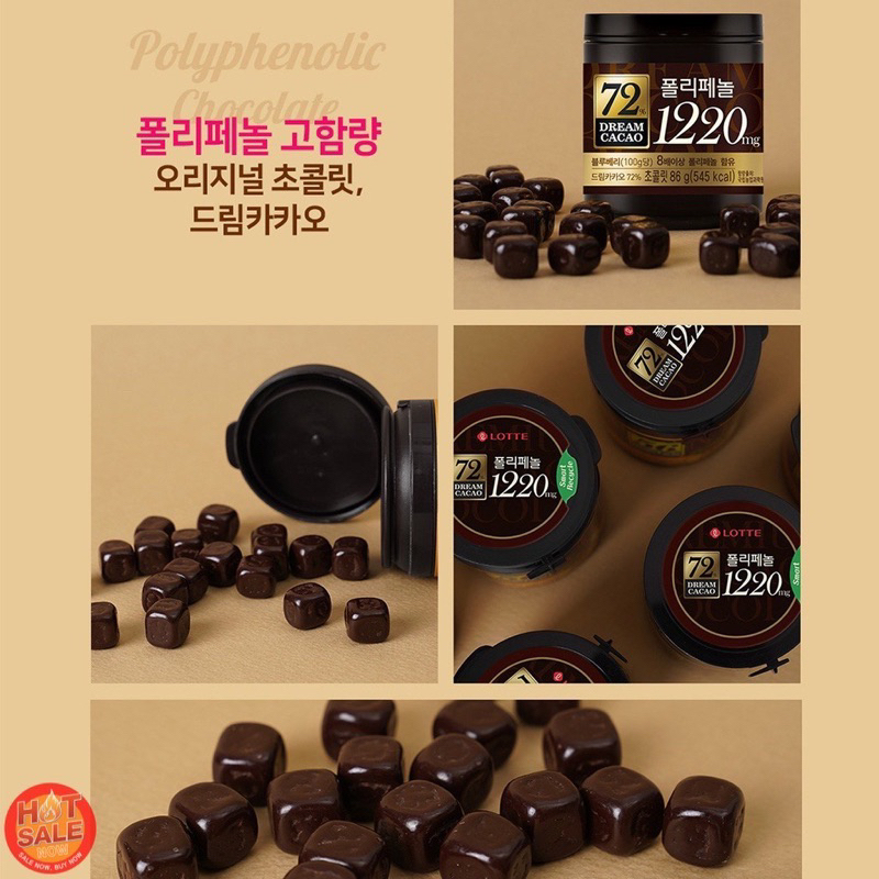 Kẹo Chocolate Dream Cacao 72% LOTTE nội địa Hàn