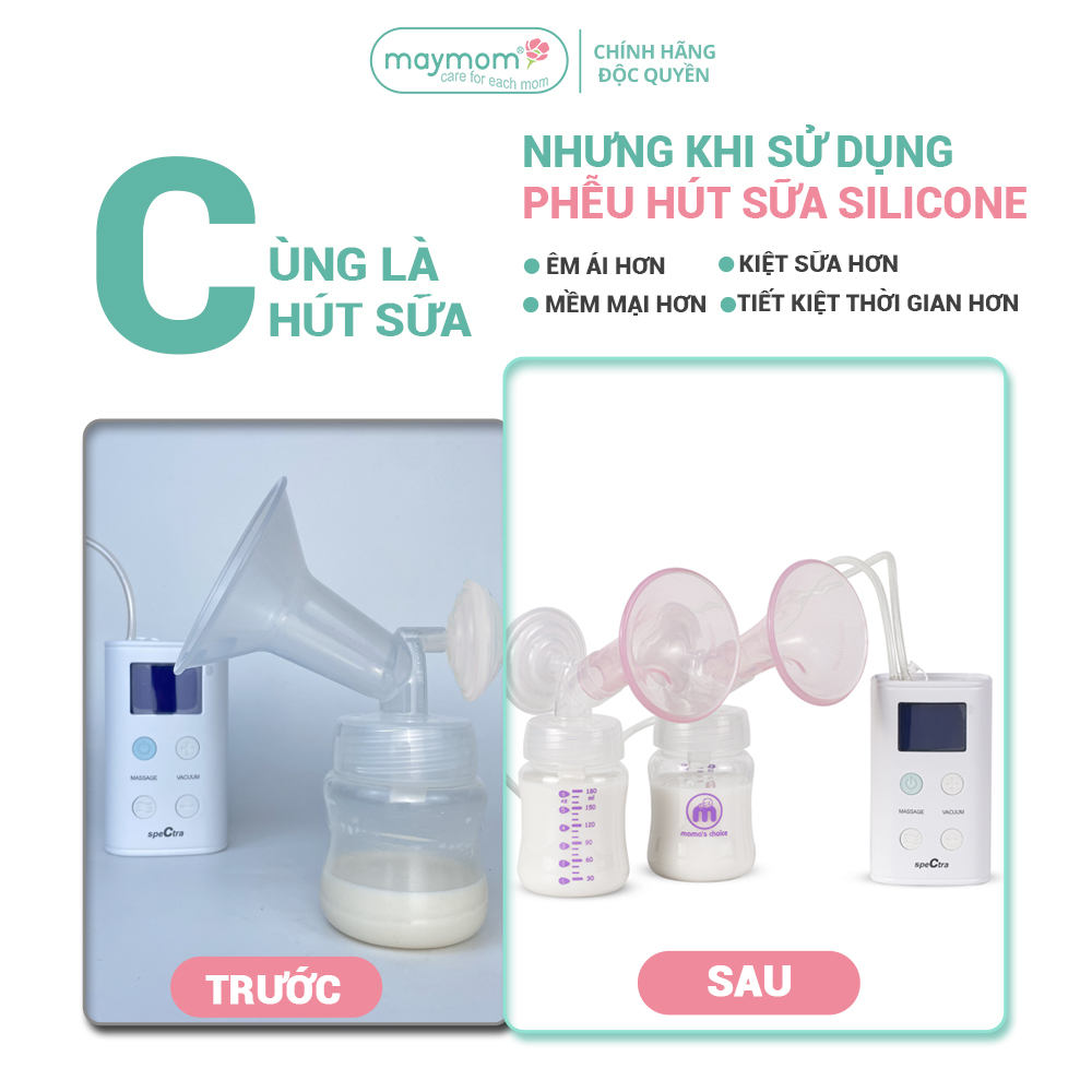 Bộ Phụ Kiện Máy Hút Sữa Spectra, Phễu Hút Sữa Silicone Êm Ái và Hiệu Quả, Nhiều Lựa Chọn Size Phễu