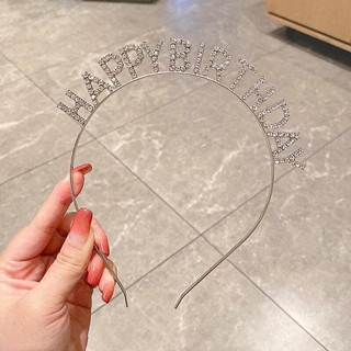 Cài tóc chữ happy birthday đá