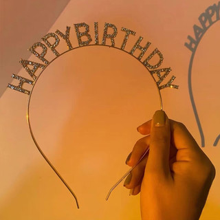 Cài tóc chữ happy birthday đá