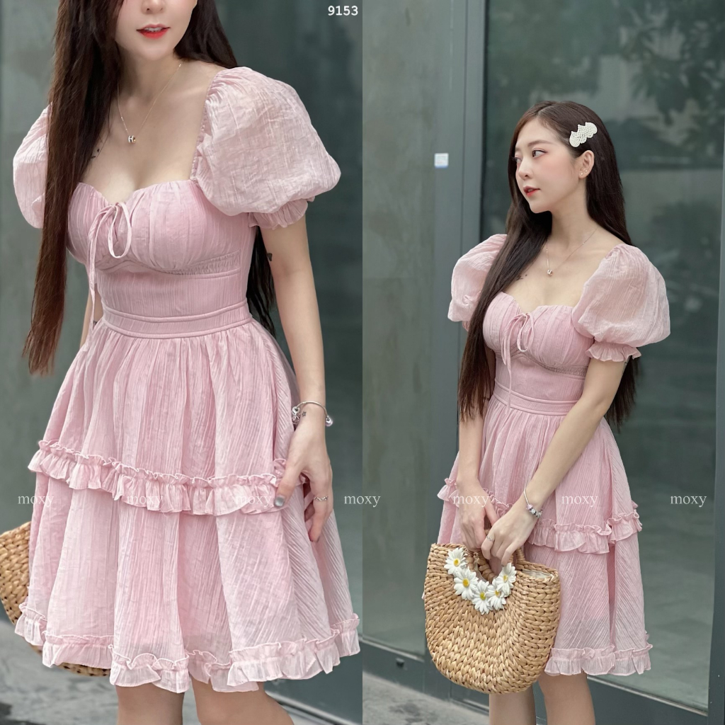 SP009153-Đầm xòe tay phồng