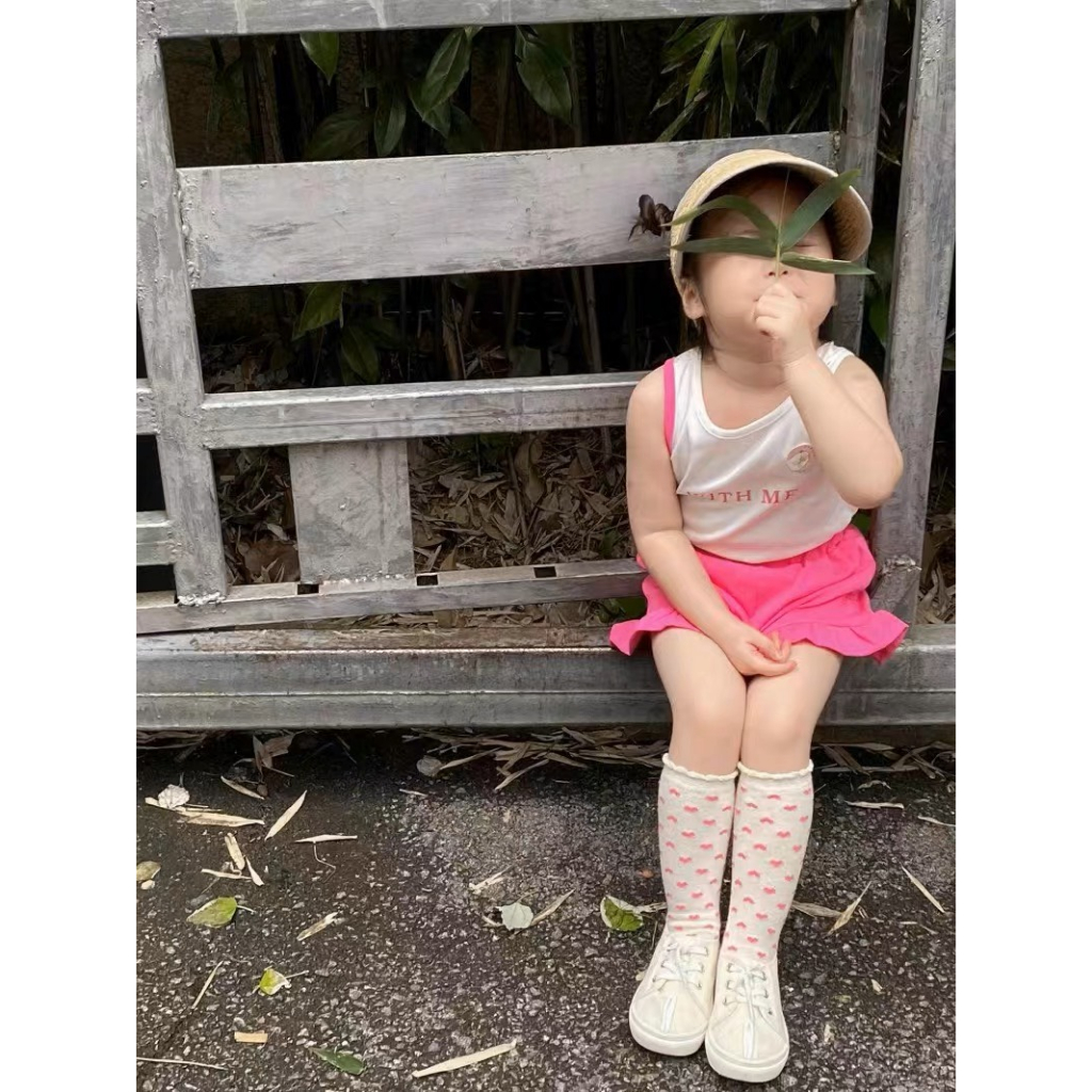 Set Áo Ba Lỗ Trắng Chữ Hồng + Quần Bèo Hồng Dành Cho Bé Gái