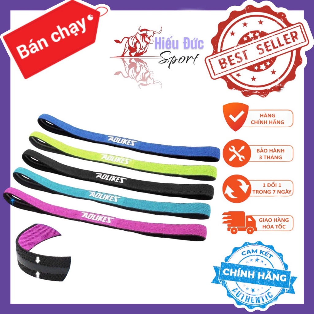 Băng Đô Thể Thao Headband Đeo Trán Cản Mồ Hôi Cao Cấp Aolikes Chính Hãng