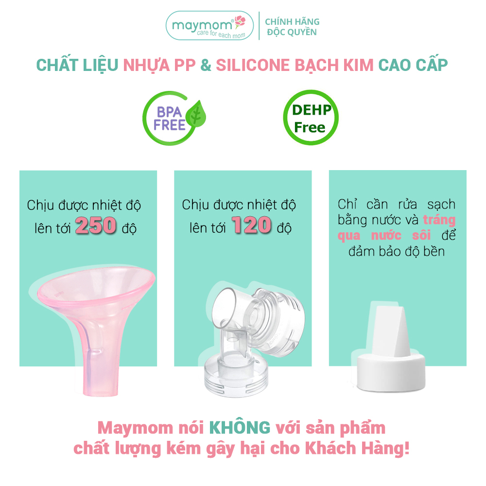 Bộ Phụ Kiện Máy Hút Sữa Unimom Thương Hiệu Maymom, Phễu Silicone Vắt Sữa Êm Ái và Hiệu Quả, Nhiều Lựa Chọn Size