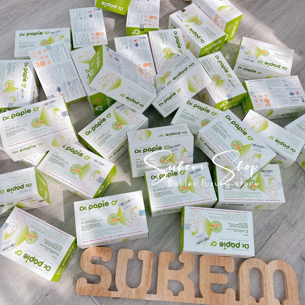 Gạc Rơ Lưỡi Dr.Papie Tiêu Chuẩn 5 SAO, Làm Sạch Răng, Lưỡi, Nướu và Khoang Miệng Cho Bé - 30Gói/Hộp