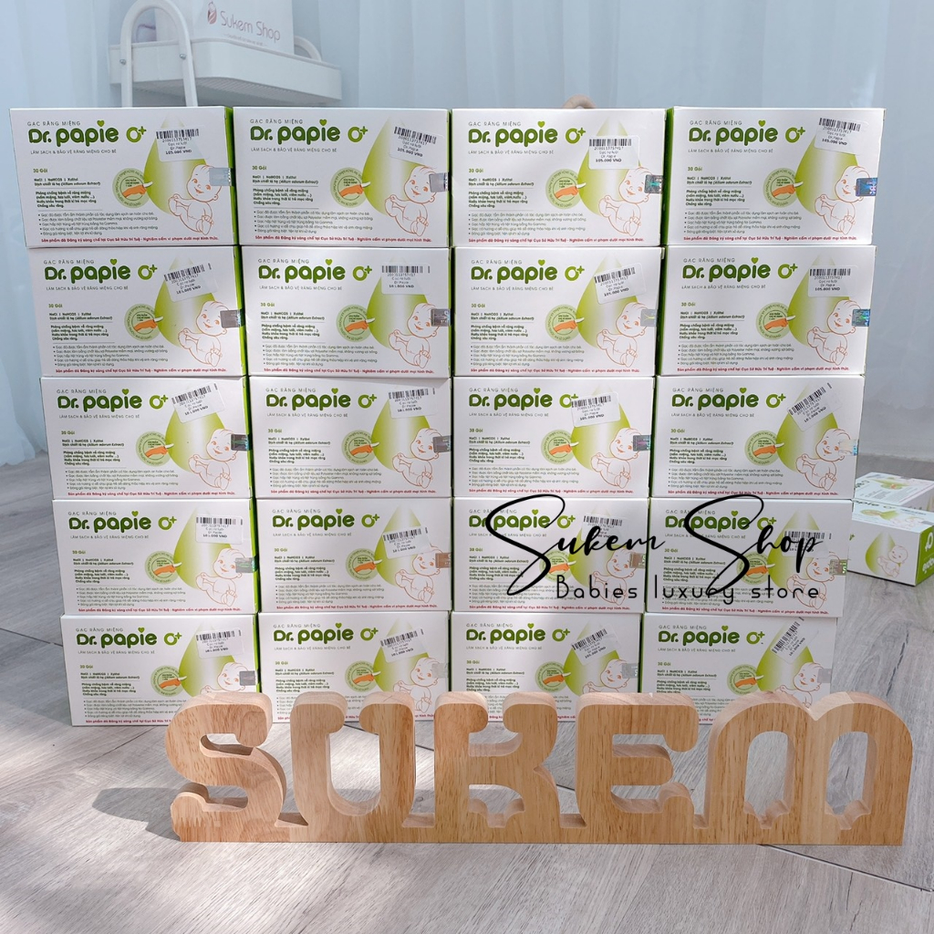 Gạc Rơ Lưỡi Dr.Papie Tiêu Chuẩn 5 SAO, Làm Sạch Răng, Lưỡi, Nướu và Khoang Miệng Cho Bé - 30Gói/Hộp