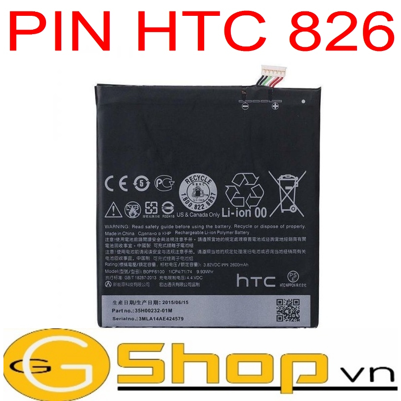 PIN HTC 826