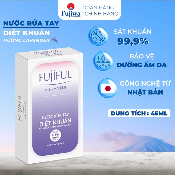 Nước rửa tay diệt khuẩn dưỡng da Fujiful, loại bỏ vi khuẩn - 45ml