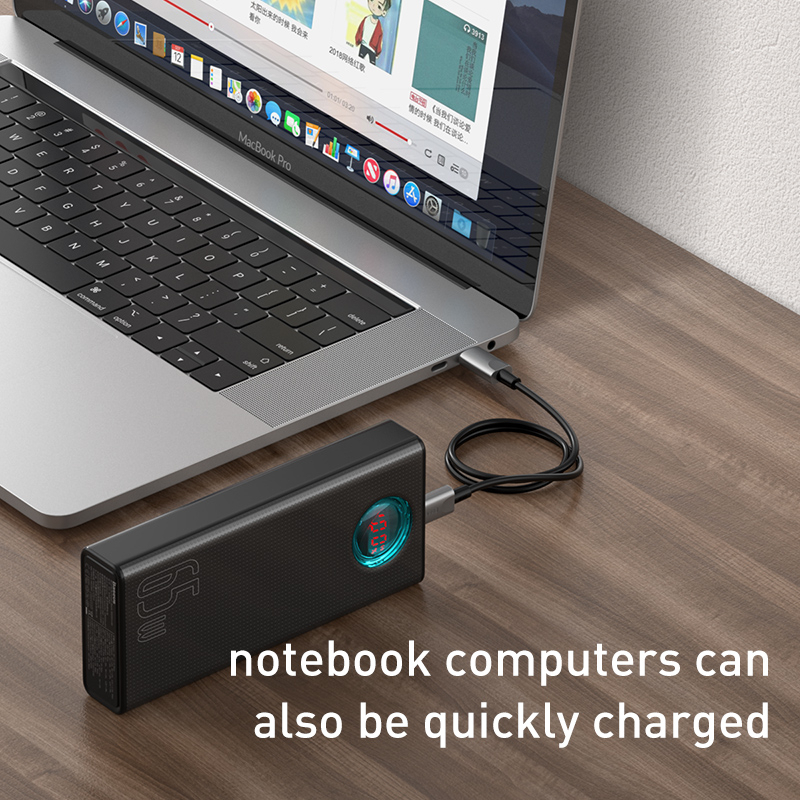 Pin sạc dự phòng đa dụng công suất cao Baseus Amblight Digital Display Quick Charge Power Bank ( 30000 mAh , 65W , USB*4