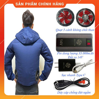 [Hàng Chính Hãng] Áo Điều Hòa Akita Nhật Bản, Bảo Hộ Lao Đông, Áo Làm Mát Cơ Thể Mùa Hè (Pin 35.000mAh Chạy 11-16 tiếng)