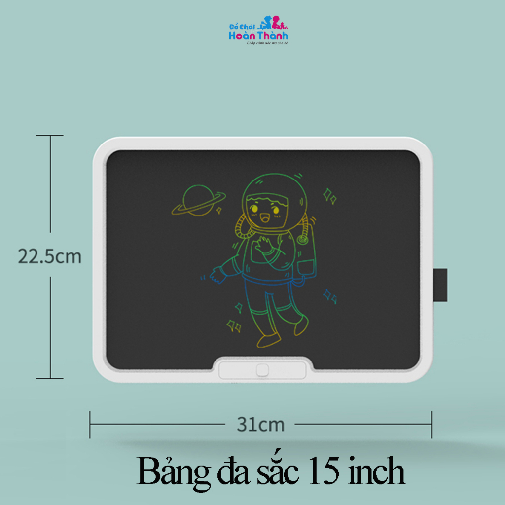 Bảng vẽ tự xóa điện tử, bảng viết vẽ thông minh cỡ lớn 15,19 inch màn hình LCD đa sắc đồ họa đẹp kèm bút dạy học