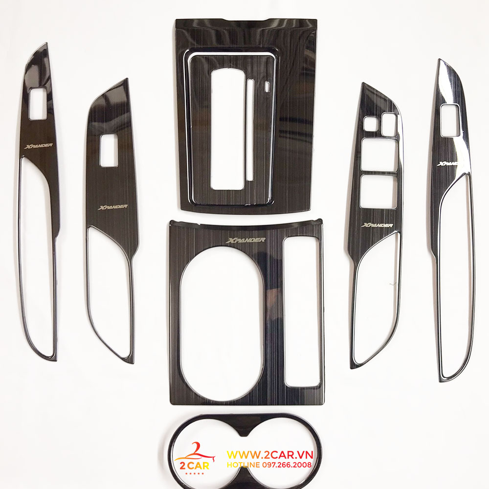 Ốp nội thất xe Mitsubishi Xpander 2018, 2019, 2020 titan phay xước cao cấp