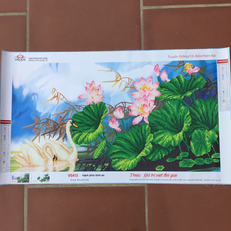 Tranh đính đá thành phẩm Hạnh Phúc Bình An Vs413 ( đã đính )