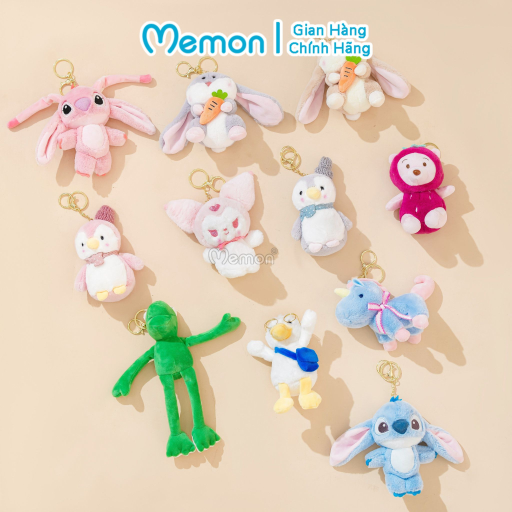 Móc Khóa Gấu Bông Lotso, Stitch, Gấu Pooh Dứa, Kuromi Cao Cấp Memon